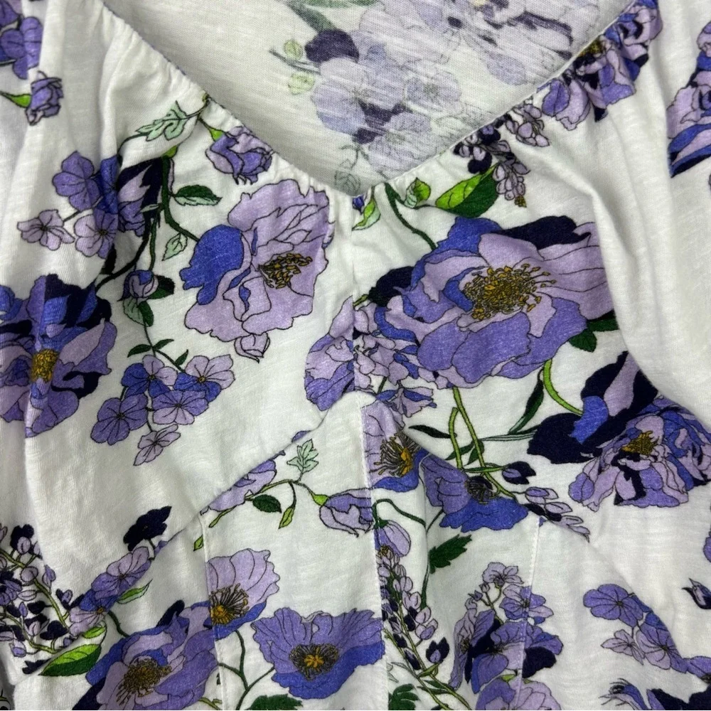 By Anthropologie V-neck ruched knit top purple coral 3/4 sleeve blouse size: S - Picture 4 of 13